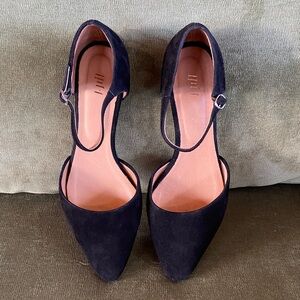 J. Jill Black Suede Flats with Strap Detail